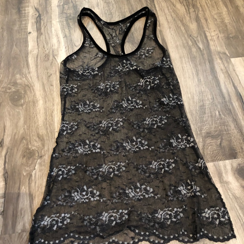 Floral sheer swimsuit cover up